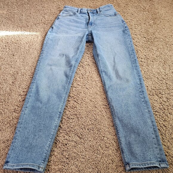 American Eagle Mom Jean Womens 2 High Rise Skinny Denim Light Wash Stretch - Picture 9 of 11